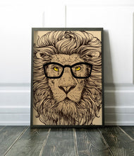 Lion Poster Art Print Canvas Hipster Animal