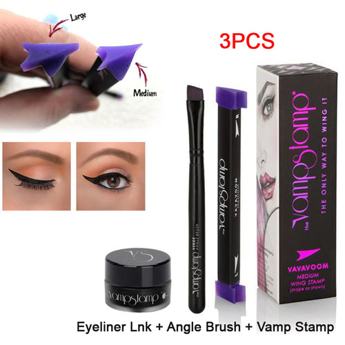 3Pcs/1Set Beauty Makeup Stamps Eyeliner Tool New Wing Style Kitten