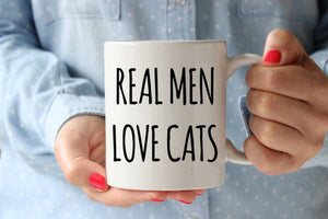 Real Men Love Cats Coffee Mug Funny Inspirational