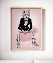 Wolf Fashion Art Print Canvas Animal Hipster