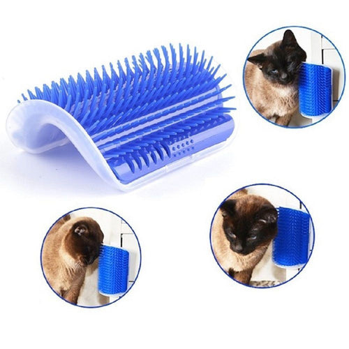 High Quality Lovely Pet Cat Self Groomer Wall Corner Massage Comb Cat Kitten Plastic Grooming rubbing Brush Small pet toys