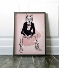 Wolf Fashion Art Print Canvas Animal Hipster