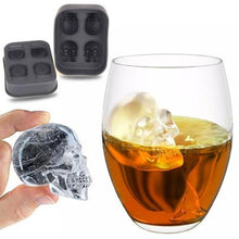 Halloween Party 3D Skull Flexible Silicone Ice Cube Mould Tray Makes Four Giant Skull