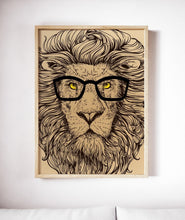 Lion Poster Art Print Canvas Hipster Animal
