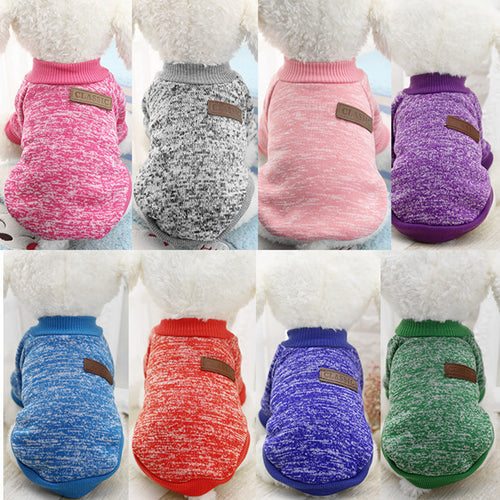 Classic Dog Clothes Warm Puppy Outfit Pet Jacket Coat Winter Dog Clothes Soft Sweater Clothing For Small Dogs Chihuahua 25S1
