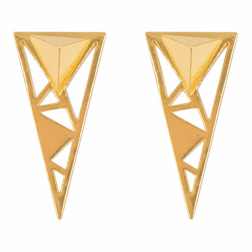 Geometric Triangle Earring with jacket