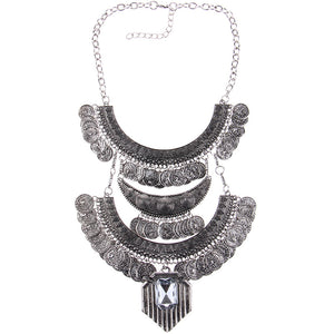 Ztech Boho Fashion Crystal Long Coin Necklace For Women High Quality Punk Statement Necklace Choker Women Necklaces & Pendants