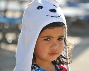 Bamboo rayon Bear Hooded Turkish Towel: Little Kid