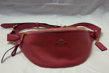 Coach Pebble Leather Belt Bag (Fanny Pack) in Strawberry