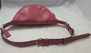 Coach Pebble Leather Belt Bag (Fanny Pack) in Strawberry