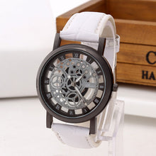 Fashion Business Skeleton Watch Men Engraving Hollow Reloj Hombre Dress Quartz Wristwatch Leather Band Women Clock Relojes Mujer
