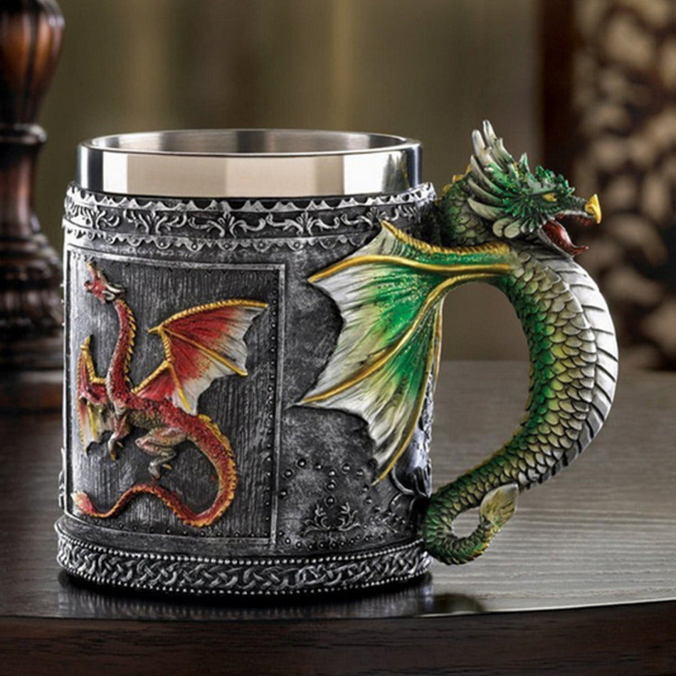 Super Cool 2017 Retro Royal Dragon Mug Serpent Medieval Collectible Stein 3D Dragon Spine Tankard Drinking Vessel As Nice Gift