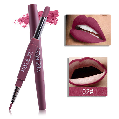 MISS ROSE Lip Liner MISS ROSE Double-end  Long Lasting Waterproof Lip Liner Stick Pencil 8 Colorrs