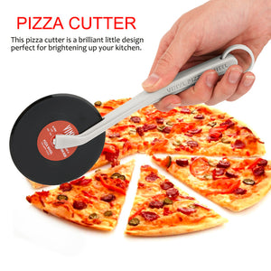 Home Use Professional Top Spin Fresh Slice Record Player Pizza Cutter Vinyl Record Design Pizza Wheel Cutter Kitchen Accessories