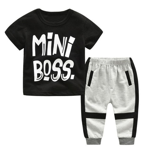 New summer children's boys and girls round neck