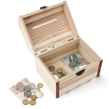 Wooden Piggy Bank Safe Money Box Savings With Lock