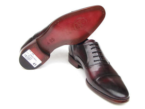 Paul Parkman Men's Captoe Oxfords Black Purple Shoes (ID#074-PURP-BLK)