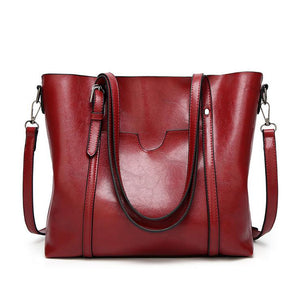 Women bag Oil wax Women's Leather Handbags Luxury Lady Hand Bags With Purse Pocket Women messenger bag Big Tote Sac Bolsos Mujer
