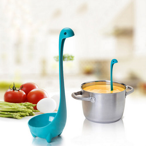 Creative Plastic Dinosaur Spoon Monster Cartoon Kitchen Long Handled Spoon Soup Tableware Dinnerware Creative Modeling Ladle