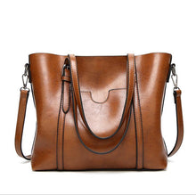 Women bag Oil wax Women's Leather Handbags Luxury Lady Hand Bags With Purse Pocket Women messenger bag Big Tote Sac Bolsos Mujer