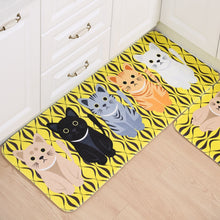 Hallway Welcome Floor Mats Cute Cat Print Tea Table Bibulous Antiskid Doormat Kitchen Bath Mat Toilet Rug Carpet Home Supplies