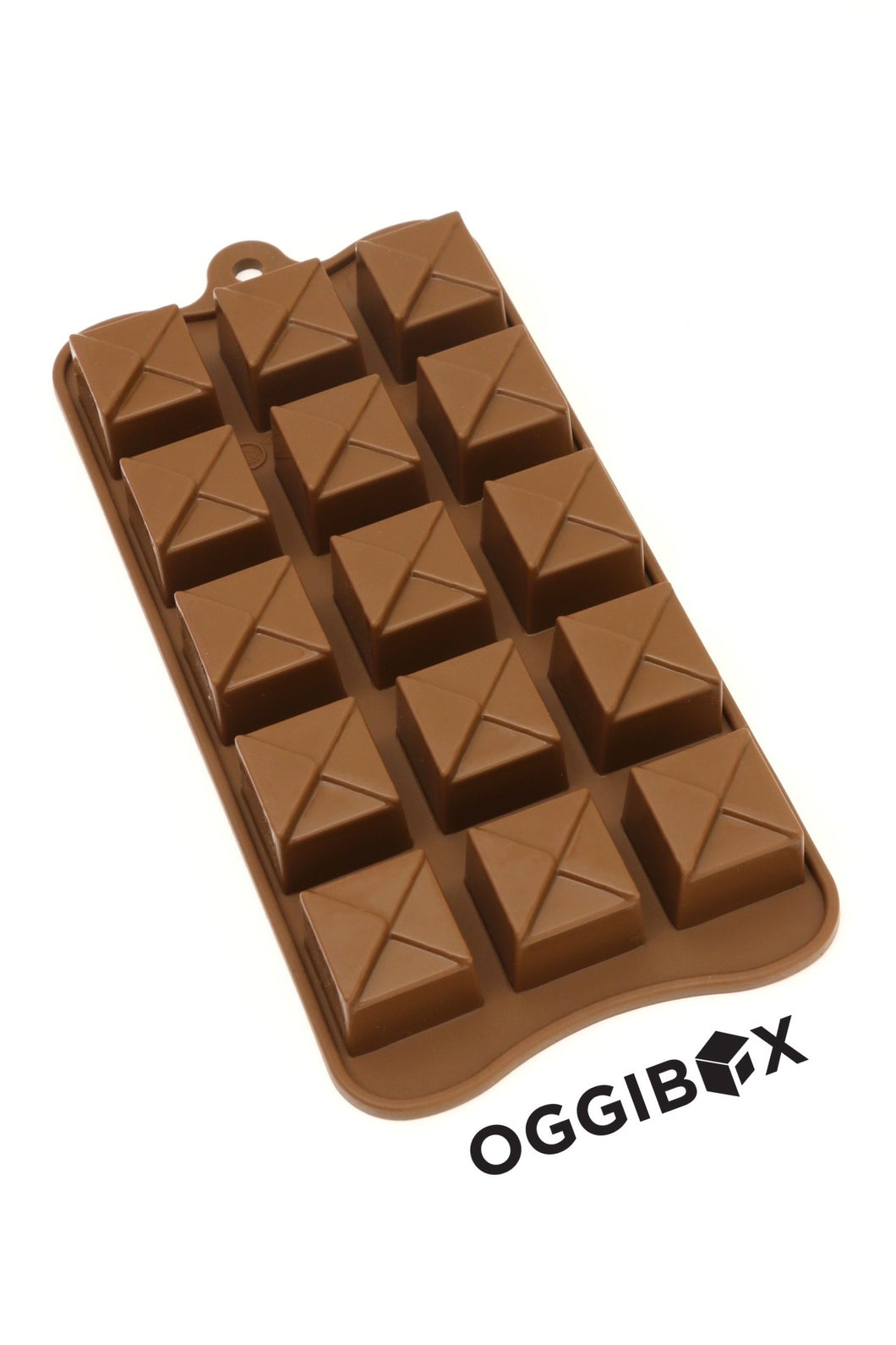 Oggibox  Food Grade Non Stick Premium Silicone 15-Cavity Tiered Square Chocolate, Candy and Gummy Mold
