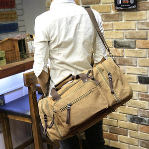 Vintage Military Canvas Men Travel Bags Carry on Luggage Bags Men Duffel Bags Travel Tote Large Weekend Bag Overnight