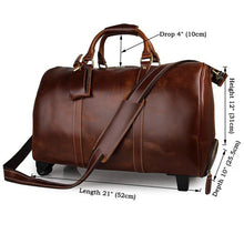 Carry-On Luggage Travel Bags Packing Vubes LEXEB Genuine Leather Suitcase On Wheels Road 21 Inch Business Classic Brown Koffer